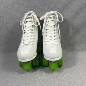 Gonex Roller Skates White Green Sunflowers Quads Leather Womens 10 NEW
